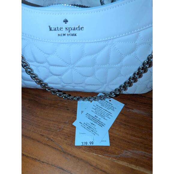 Kate Spade Quilted Light Pink Leather Crossbody Bag with Chain Strap NWT - Picture 4 of 9